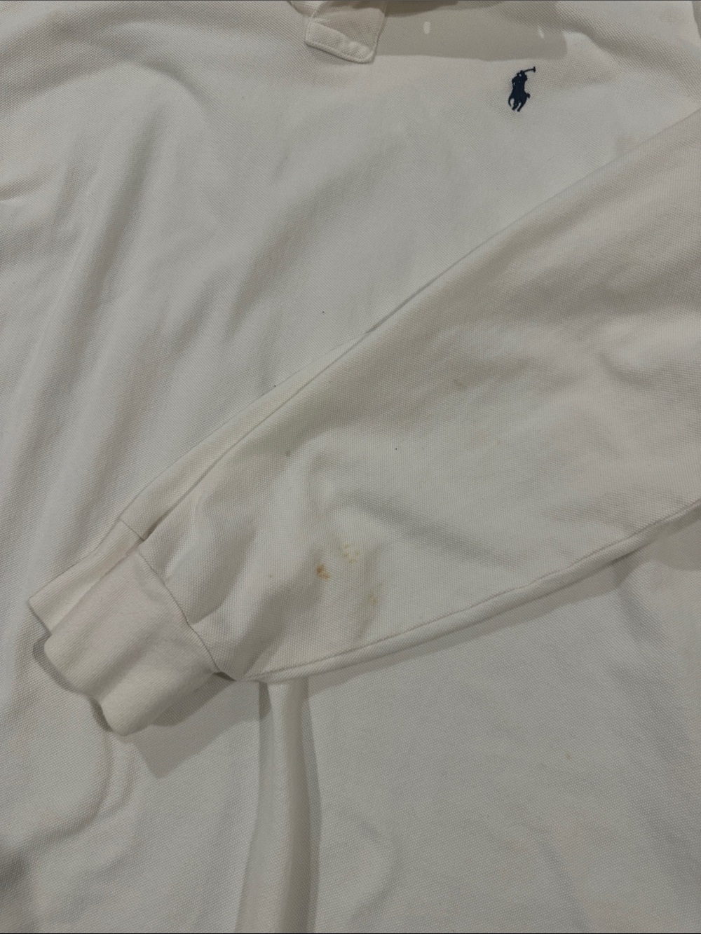 Ralph Lauren White Long-Sleeve Polo with Navy Pony - Picture 3 of 5